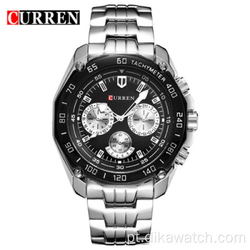 2021 CURREN 8077 Relógios de pulso esportivos de marca de luxo masculino Relógios masculinos de quartzo luminoso cronógrafo casual relógios masculinos